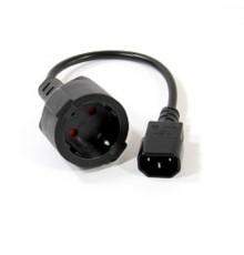 VCOM CE002-CU0.75-0.15M Кабель-переходник UPS->розетка VCOM (IE-320 C14 to Socket Type-F) 3Gx0,75mm VDE <CE002> [04895182274068]