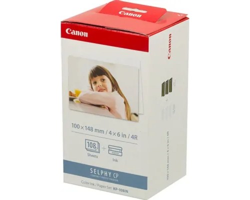 [Расходные материалы] Canon KP-108IN Набор картриджей и бумаги на 108 листов для Canon Selphy CP-100/200/220/300/330/400/500/600/510/710. (Комплект из трёх KP-36IP. 108 стр.)
