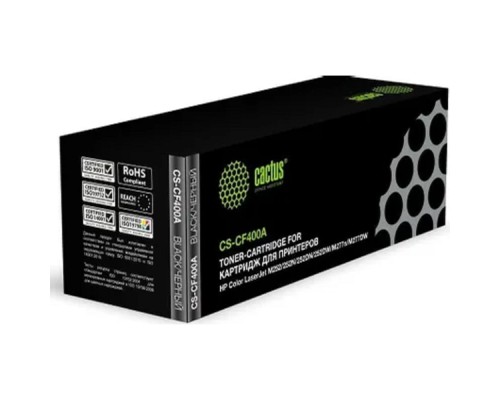 [расходные материалы] CACTUS CF400A Тонер Картридж CS-CF400A черный для HP CLJ M252/252N/252DN/252DW/M277n/M277DW (1500стр.)