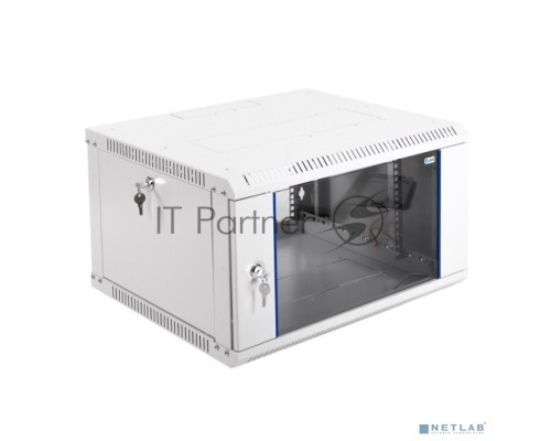 Шкаф телеком. настенный разборный 6U (600х520) дверь стекло (ШРН-Э-6.500) (1 коробка)