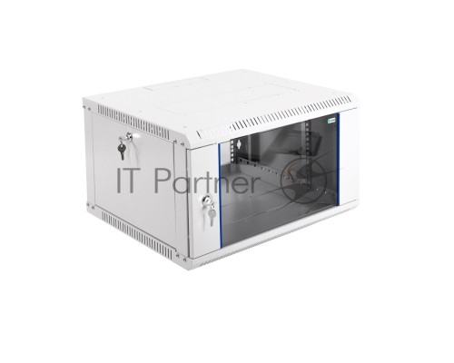 Шкаф телеком. настенный разборный 6U (600х520) дверь стекло (ШРН-Э-6.500) (1 коробка)