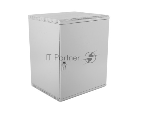 Шкаф настенный ЦМО ШРН-Э-12.500.1 12U 600x520мм пер.дв.стал.лист несъемные бок.пан. серый