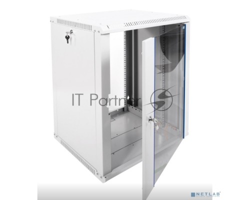 Шкаф телеком. настенный разборный 15U (600х520) дверь стекло (ШРН-Э-15.500) (1 коробка)