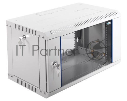 Шкаф телеком. настенный разборный 6U (600х350) дверь стекло,цвет черный (ШРН-Э-6.350-9005) (1 коробка)