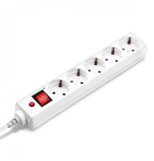 BURO Сетевой фильтр, 5 розеток, 1.8 метра, (500SH-1.8-W), белый (коробка) {992284}