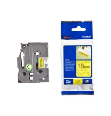 Brother TZe-S641 Плёнка повышенной адгезии для наклеек Brother {чёрный шрифт на жёлтой основе, 18мм*8м}