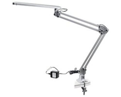[Настольные светильники] ЭРА Б0008003 Настольный светодиодный светильник NLED-441-7W-S серебро {Крепление струбцина, цвет. температура 3000К}