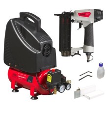FUBAG WOOD MASTER KIT Компрессор + набор из 4 предметов [646035] {Реси- вер, л 6.Произ- водит., л/мин 180 Давле- ние, бар 8 Мощность, кВт1.1 Напря- жение, В 220 Вес, кг 14}