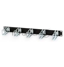 Монтажное оборудование Hyperline CMW-1U-02-BK Кабельный организатор с металлическими кольцами 105x43 мм, 19