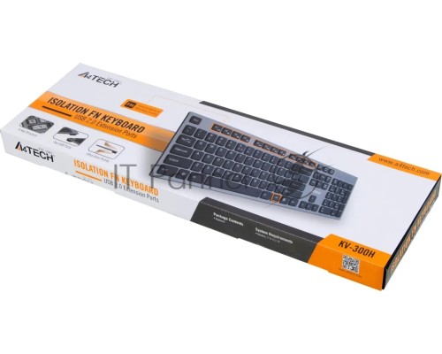 Клавиатура A4Tech  KV-300H серый/черный USB slim