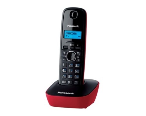 Телефон Panasonic KX-TG1611RUR (красный) {АОН, Caller ID,12 мелодий звонка,подсветка дисплея,поиск трубки}