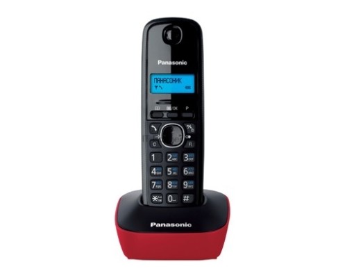 Телефон Panasonic KX-TG1611RUR (красный) {АОН, Caller ID,12 мелодий звонка,подсветка дисплея,поиск трубки}