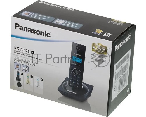 Телефон Panasonic KX-TG1711RUB (черный) {АОН, Caller ID,12 мелодий звонка,подсветка дисплея,поиск трубки}