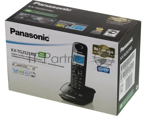 Телефон Panasonic KX-TG2521RUT (титан) {АОН, Caller ID,спикерфон,голосовой АОН,полифония,цифровой автоответчик}