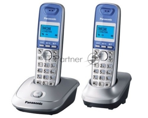 Телефон Panasonic KX-TG2512RUS (серебристый) {Доп трубка в комплекте,АОН, Caller ID,спикерфон на трубке,полифония}