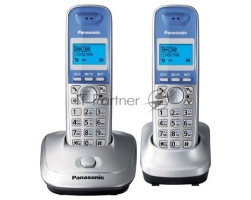 Телефон Panasonic KX-TG2512RUS (серебристый) {Доп трубка в комплекте,АОН, Caller ID,спикерфон на трубке,полифония}