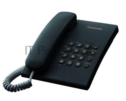 Телефон Panasonic KX-TS2350RUB (черный) {повтор номера, регул-ка громкости, кр.на стену}