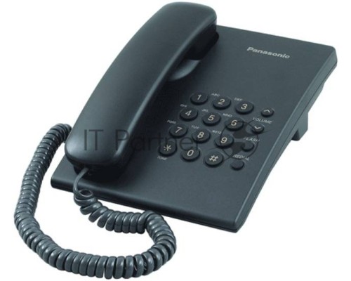 Телефон Panasonic KX-TS2350RUB (черный) {повтор номера, регул-ка громкости, кр.на стену}