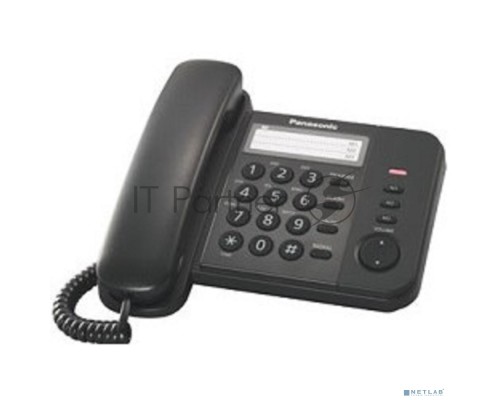 Телефон Panasonic KX-TS2352RUB (черный) {индикатор вызова,порт для доп. телеф. оборуд.,4 уровня громкости звонка}