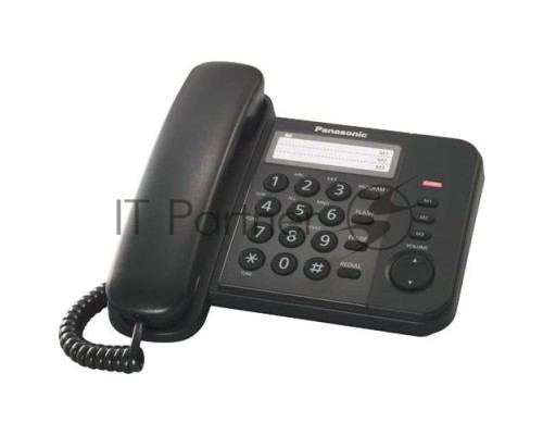 Телефон Panasonic KX-TS2352RUB (черный) {индикатор вызова,порт для доп. телеф. оборуд.,4 уровня громкости звонка}