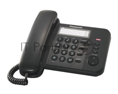 Телефон Panasonic KX-TS2352RUB (черный) {индикатор вызова,порт для доп. телеф. оборуд.,4 уровня громкости звонка}