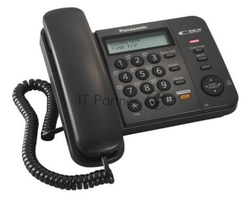 Телефон Panasonic KX-TS2358RUB (черный) {АОН,Caller ID,ЖКД,блокировка набора,выключение микрофона,кнопка 