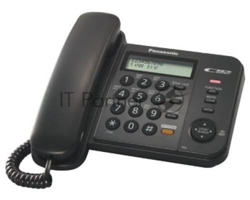 Телефон Panasonic KX-TS2358RUB (черный) {АОН,Caller ID,ЖКД,блокировка набора,выключение микрофона,кнопка 