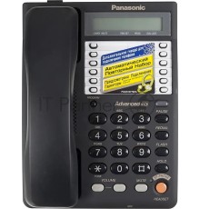 Телефон Panasonic KX-TS2365RUB (черный) {16-зн ЖКД, однокноп.набор 20 ном., автодозвон, спикерфон }