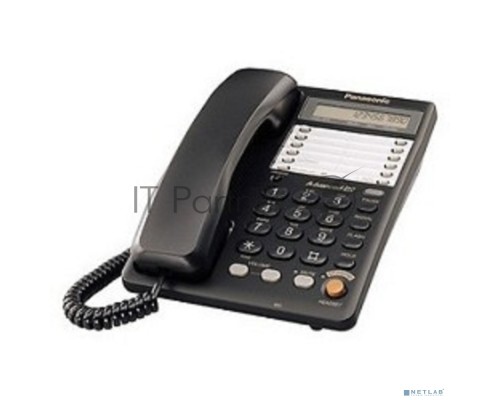 Телефон Panasonic KX-TS2365RUB (черный) {16-зн ЖКД, однокноп.набор 20 ном., автодозвон, спикерфон }