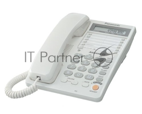 Телефон Panasonic KX-TS2365RUW (белый) {16-зн ЖКД, однокноп.набор 20 ном., автодозвон, спикерфон }