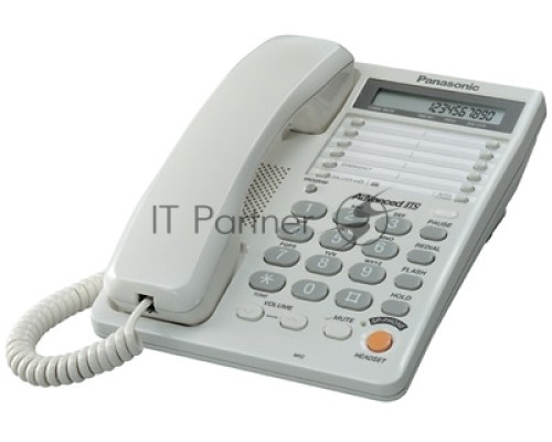 Телефон Panasonic KX-TS2365RUW (белый) {16-зн ЖКД, однокноп.набор 20 ном., автодозвон, спикерфон }