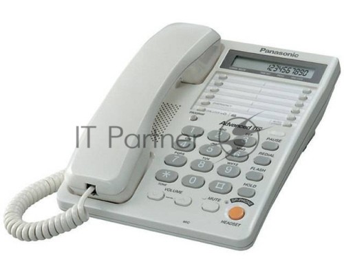 Телефон Panasonic KX-TS2365RUW (белый) {16-зн ЖКД, однокноп.набор 20 ном., автодозвон, спикерфон }