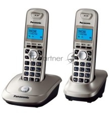 Телефон Panasonic KX-TG2512RUN (платиновый) {Доп трубка в комплекте,АОН, Caller ID,спикерфон на трубке,полифония}