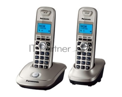 Телефон Panasonic KX-TG2512RUN (платиновый) {Доп трубка в комплекте,АОН, Caller ID,спикерфон на трубке,полифония}