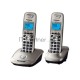 Телефон Panasonic KX-TG2512RUN (платиновый) {Доп трубка в комплекте,АОН, Caller ID,спикерфон на трубке,полифония}