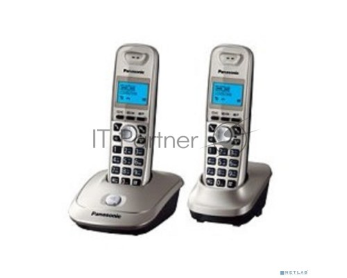 Телефон Panasonic KX-TG2512RUN (платиновый) {Доп трубка в комплекте,АОН, Caller ID,спикерфон на трубке,полифония}