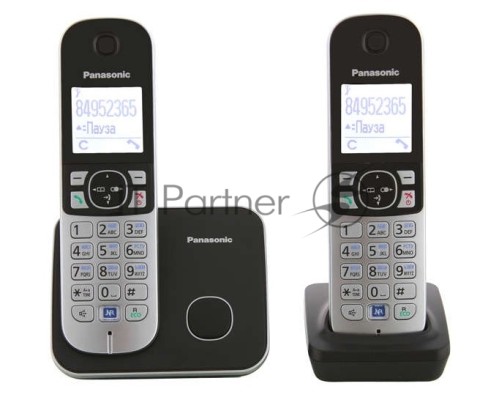 Телефон Panasonic KX-TG6812RU черный (труб. в компл.:2шт) АОН