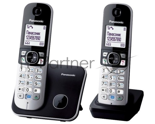 Телефон Panasonic KX-TG6812RU черный (труб. в компл.:2шт) АОН