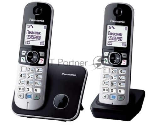 Телефон Panasonic KX-TG6812RU черный (труб. в компл.:2шт) АОН