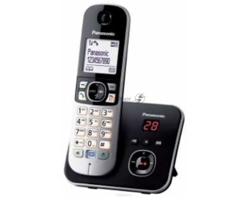 Телефон Panasonic KX-TG6821RUB  (черный) {Беспроводной DECT,автоответчик,определитель номера,телефонный справочник 120 зап.}