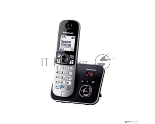 Телефон Panasonic KX-TG6821RUB  (черный) {Беспроводной DECT,автоответчик,определитель номера,телефонный справочник 120 зап.}