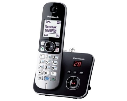 Телефон Panasonic KX-TG6821RUB  (черный) {Беспроводной DECT,автоответчик,определитель номера,телефонный справочник 120 зап.}