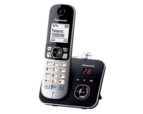 Телефон Panasonic KX-TG6821RUB  (черный) {Беспроводной DECT,автоответчик,определитель номера,телефонный справочник 120 зап.}
