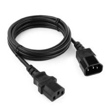 Bion Кабель-удлинитель питания 1.8м, C13-C14 с заземлением, 0.5мм, 6А, черный [BXP-PC-189]