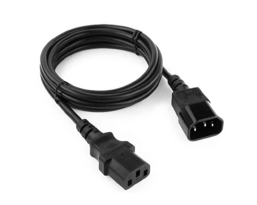 [Кабели силовые] Bion Кабель-удлинитель питания 1.8м, C13-C14 с заземлением, 0.5мм, 6А, черный [BXP-PC-189]