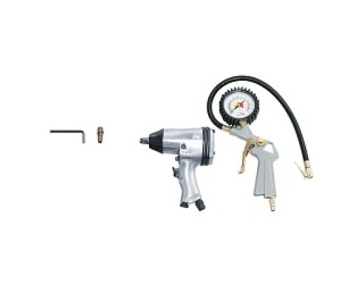 [Пневматическое оборудование] FUBAG Набор пневмоинструмента 2 предмета [120105]  {пневмогайковерт (158л/мин_312н/м_7000об/мин) + пневмопистолет для накачки шин с манометром}