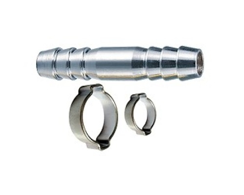 [Пневматическое оборудование] FUBAG Переходник 10мм елочка на елочку с 2- мя обжимными кольцами 10х15мм [180392]