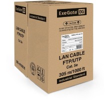 Exegate EX138967RUS Кабель FTP 4 пары кат.5e Exegate Special медь, экран, 305м pullbox, серый