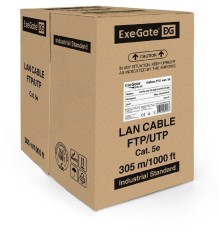 Exegate EX138967RUS Кабель FTP 4 пары кат.5e Exegate Special медь, экран, 305м pullbox, серый