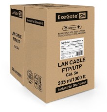 Exegate EX138965RUS Кабель UTP 4 пары кат.5e Exegate CCA Light, 24AWG, 305м pullbox, серый